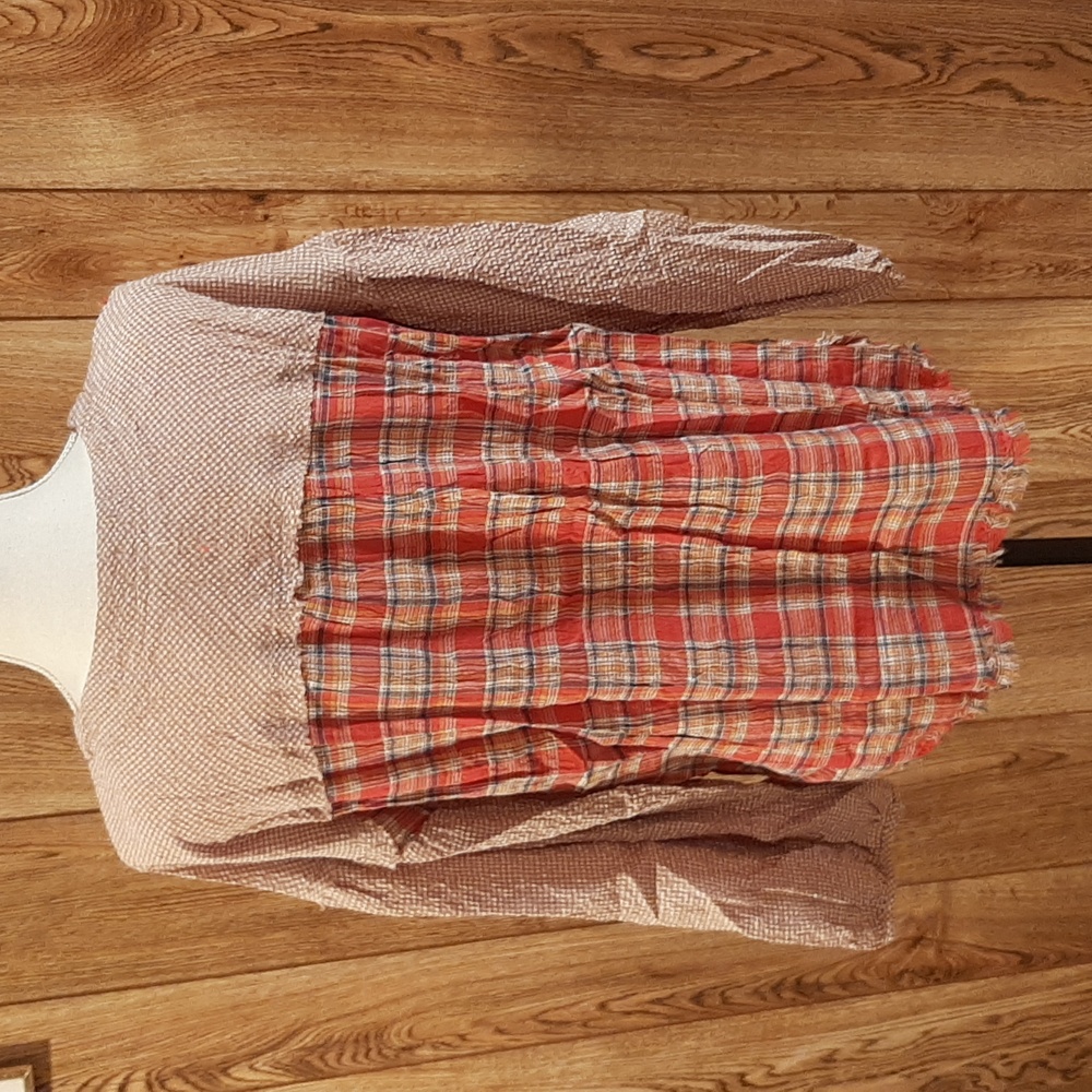 🥀NWT/NWOT Promesa V-Neck Plaid Frayed Blouse (S)🥀 - Picture 6 of 10